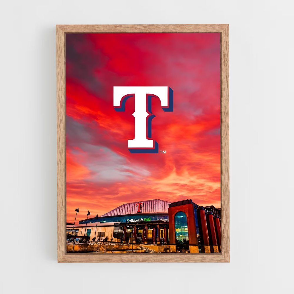 Poster Sunset at Rangers Stadium – affiche Baseball (vue 4)